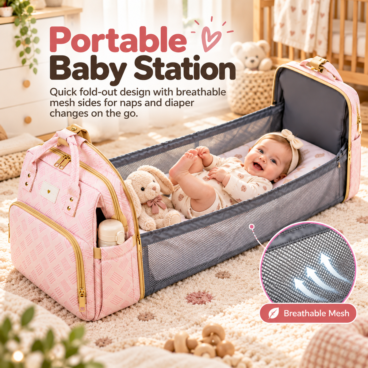 All-in-One Travel Diaper Backpack